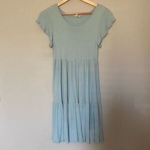 See You Monday Light Blue Butterfly Sleeve Dress Size Small